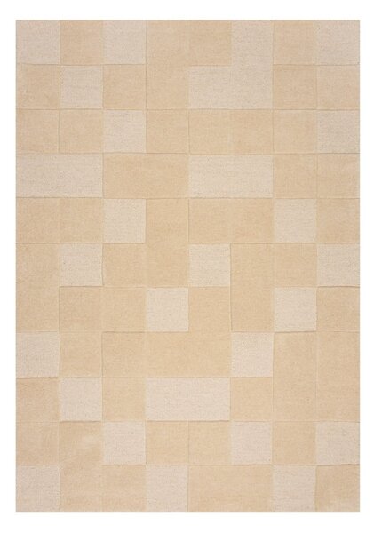 Bež volnena preproga 290x200 cm Checkerboard - Flair Rugs