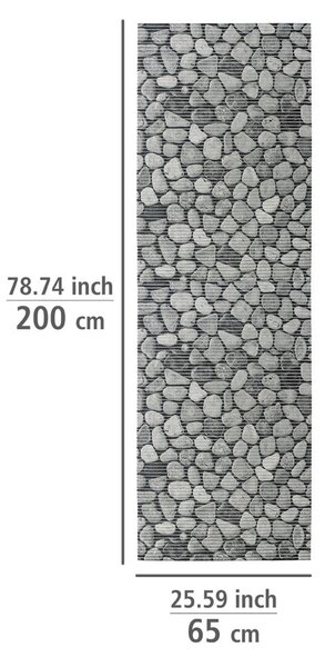 Siva plastična kopalniška preproga 65x200 cm Sassi – Wenko