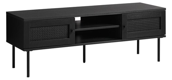 Črna TV omarica v hrastovem dekorju 120x43 cm Pensacola – Unique Furniture