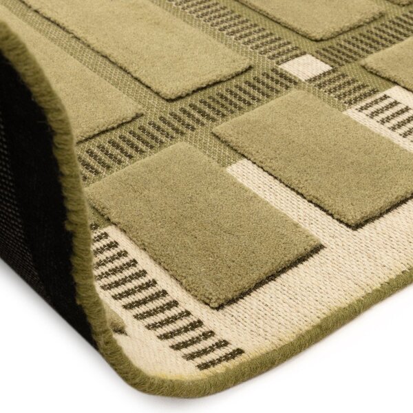 Zelena/bež ročno tkana volnena preproga 120x170 cm – Asiatic Carpets