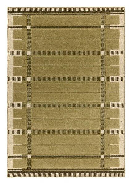 Zelena/bež ročno tkana volnena preproga 120x170 cm – Asiatic Carpets