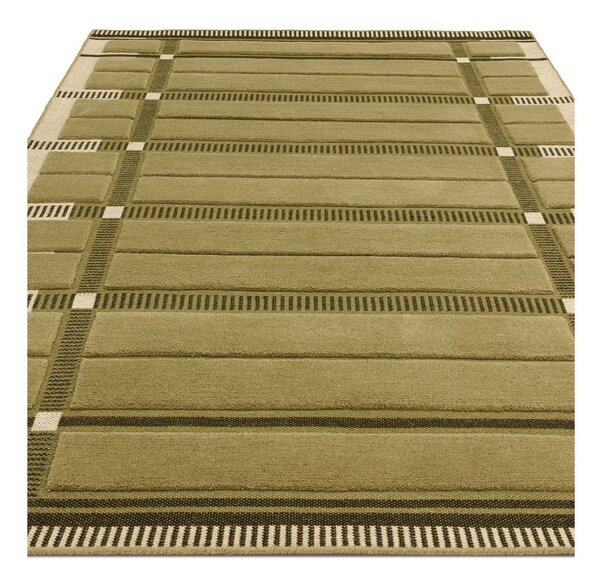 Zelena/bež ročno tkana volnena preproga 120x170 cm – Asiatic Carpets