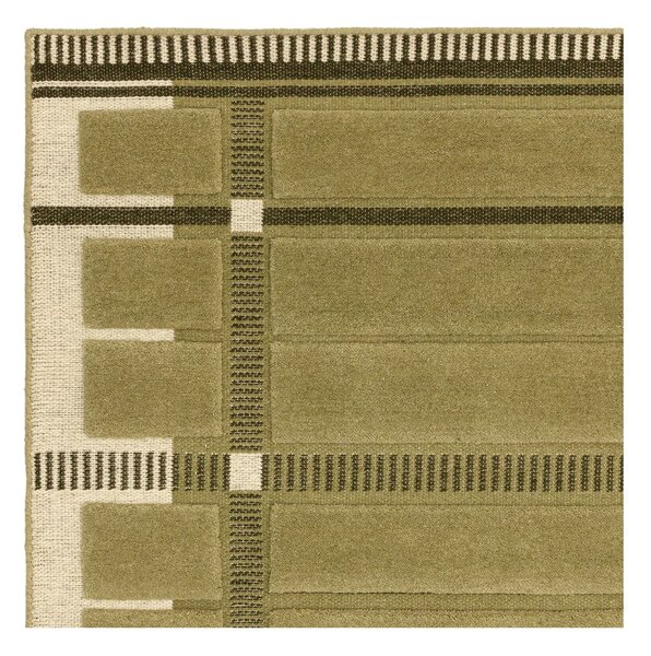 Zelena/bež ročno tkana volnena preproga 120x170 cm – Asiatic Carpets