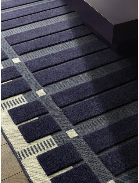 Temno modra/bež ročno tkana volnena preproga 120x170 cm – Asiatic Carpets