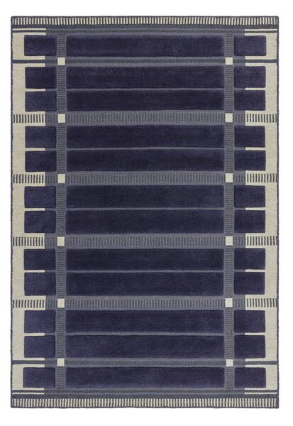 Temno modra/bež ročno tkana volnena preproga 120x170 cm – Asiatic Carpets