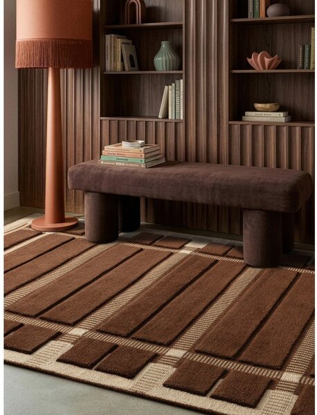 Rjava/bež ročno tkana volnena preproga 120x170 cm – Asiatic Carpets