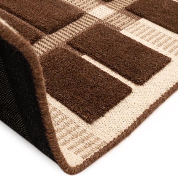Rjava/bež ročno tkana volnena preproga 120x170 cm – Asiatic Carpets