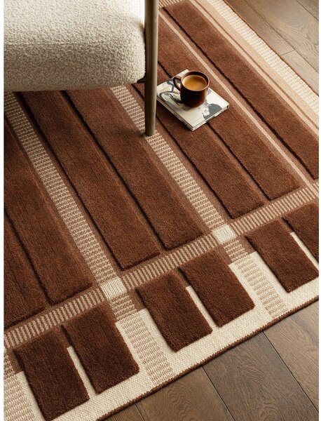 Rjava/bež ročno tkana volnena preproga 120x170 cm – Asiatic Carpets