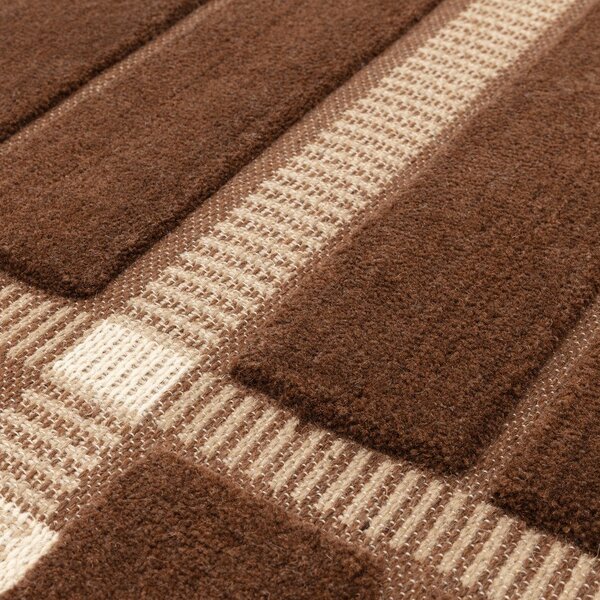 Rjava/bež ročno tkana volnena preproga 120x170 cm – Asiatic Carpets