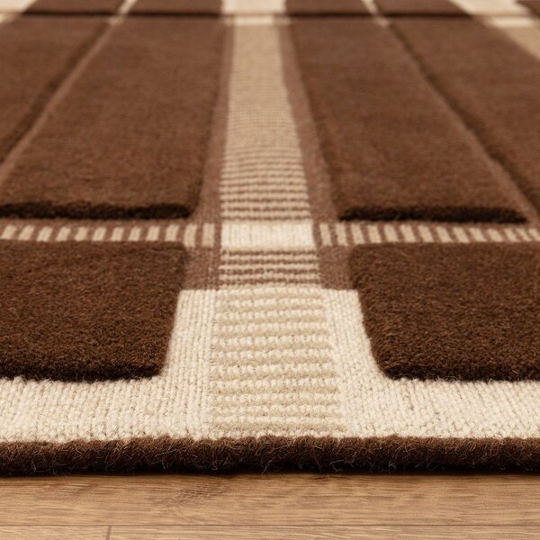 Rjava/bež ročno tkana volnena preproga 120x170 cm – Asiatic Carpets