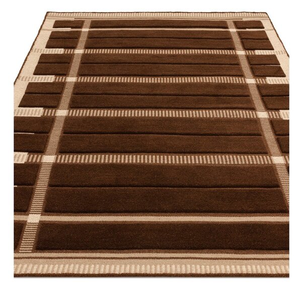 Rjava/bež ročno tkana volnena preproga 120x170 cm – Asiatic Carpets