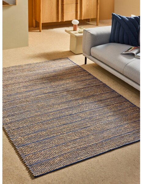 Modra ročno tkana preproga iz mešanice jute 120x170 cm Hurley – MADE