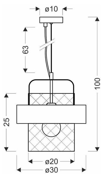 Kovinska viseča svetilka v črno-srebrni barvi ø 30 cm Fiba - Candellux Lighting