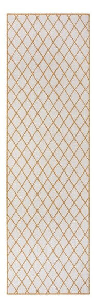 Oker/bela zunanja preproga 80x250 cm Malaga – NORTHRUGS