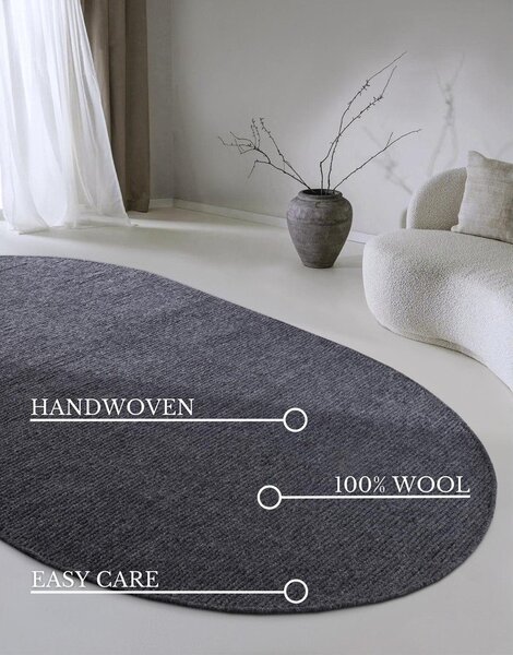 Temno siva ročno tkana volnena preproga 160x230 cm Francois – Villeroy&Boch