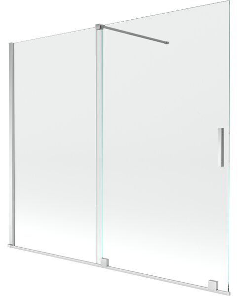 Mexen Velar dvojna drsna tuš pregrada 180 x 150 cm, prozorna, kromirana - 896-180-000-01-01