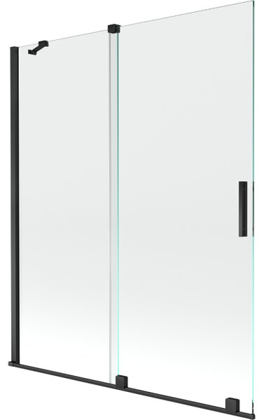 Mexen Velar 2-delna zložljiva tuš pregrada 140 x 150 cm, prozorna, črna - 896-140-000-01-70