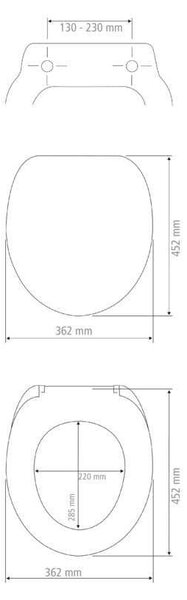 Deska za WC školjko Wenko Sedilo Black, 45,2 x 36,2 cm