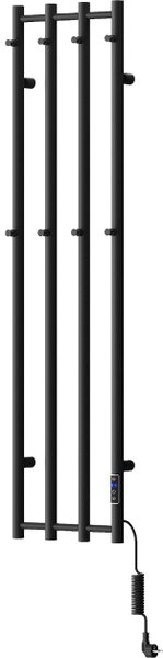 Mexen Pino električni radiator z obešalniki za brisače 1405 x 347 mm, 250 W, črn - W301-1405-347-00-70