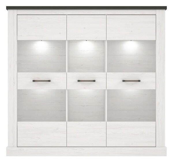 Premium Living Vitrina Montreal, Bela, Barva Pinije