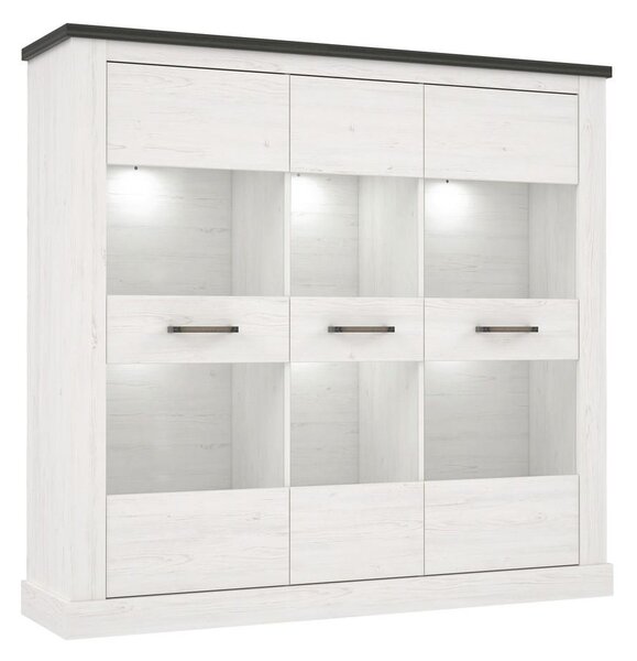 Premium Living Vitrina Montreal, Bela, Barva Pinije
