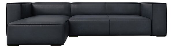 Temno modra usnjena kotna sedežna garnitura (levi kot) Madame – Windsor & Co Sofas