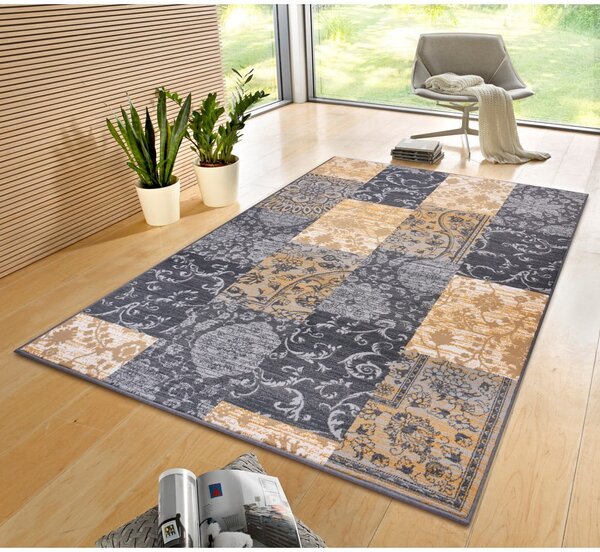 Rumeno-siva preproga 170x120 cm Bloques - Hanse Home