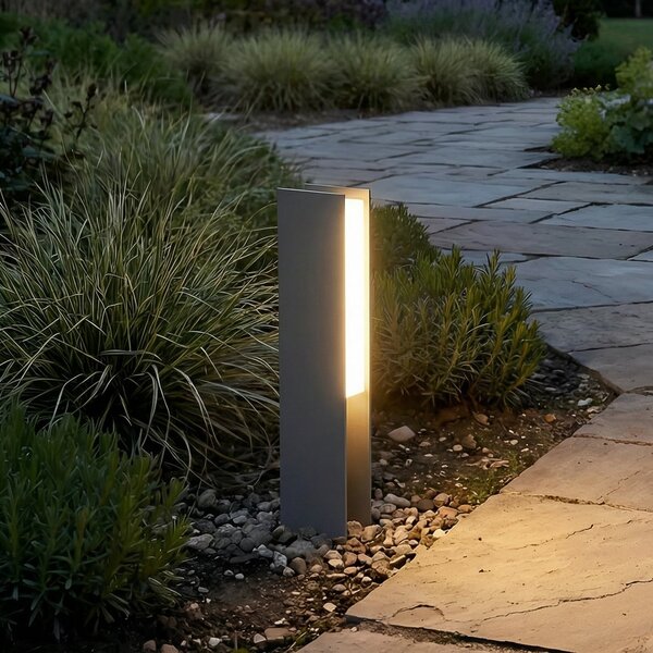 Lucande LED-svetilka za podnožje Teerk, višina 30 cm, antracitna, IP65, Črna, Aluminij, Sodobni