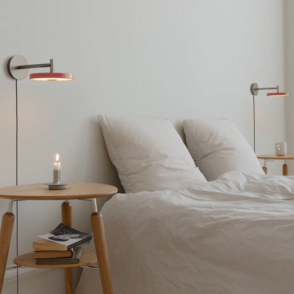 UMAGE LED-stenna svetilka Asteria Short, oranžna, jeklo, vtič, zatemnjen, Oranžna, spalnica, Kovina, Dizajn
