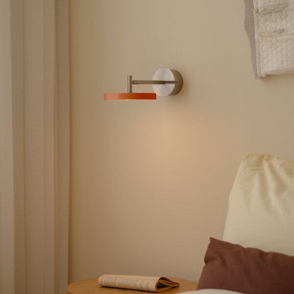 UMAGE LED-stenna svetilka Asteria Short, oranžna, jeklo, neposredna napeljava, zatemnjen, Oranžna, spalnica, Kovina, Dizajn
