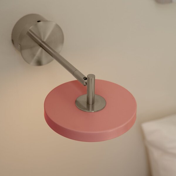 UMAGE LED-stenna svetilka Asteria Short, roza, jeklo, neposredna napeljava, zatemnjen, Roza / rosé, spalnica, Kovina, Dizajn