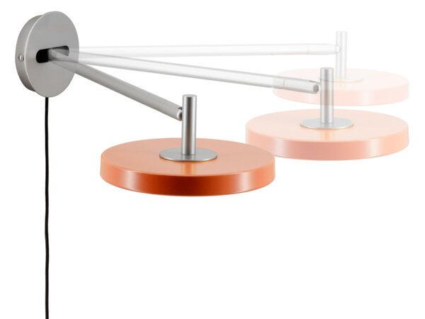 UMAGE LED-stenna svetilka Asteria Long, oranžna, jeklo, vtič, zatemnjen, Rumena, spalnica, Kovina, Dizajn