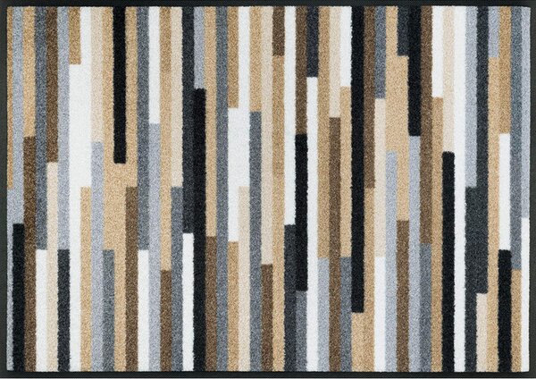 PREDPRAŽNIK Mikado Stripes 60/85 cm potiskano rjava, siva, bež