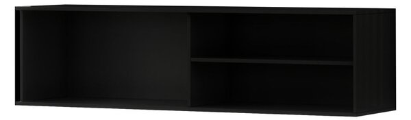 Stenska TV omarica MEORATI 150x40 cm, črna/hrast artisan