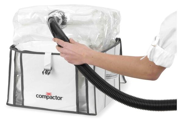 Komplet 2 beliih škatel za shranjevanje z vakuumsko vrečo Compactor Life 3D Vacuum Bag, 40 x 25 cm