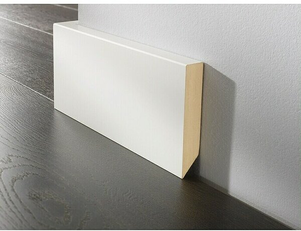 LOGOCLIC Zaključna letev bela (260 cm x 17 mm x 70 mm, MDF, Bele barve, Oglate oblike)