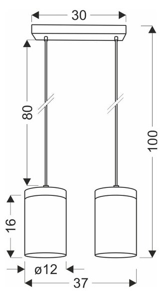 Črna/naravna viseča svetilka s steklenim senčnikom ø 12 cm Wels – Candellux Lighting