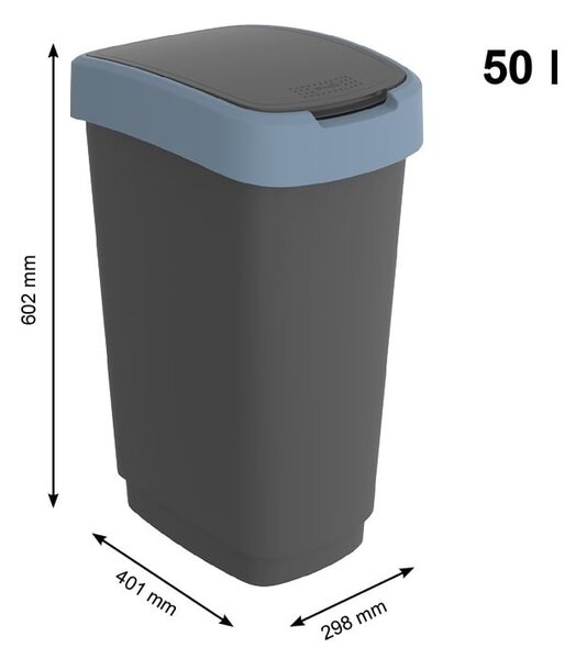 Koš za odpadke iz reciklirane plastike 50 L Twist - Rotho