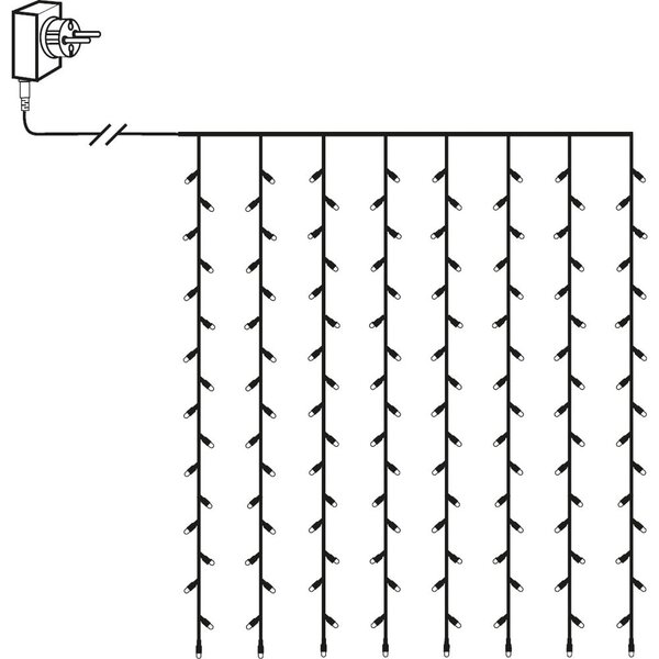 Zunanja svetlobna veriga LED Star Trading Curtain, dolžina 1,3 m