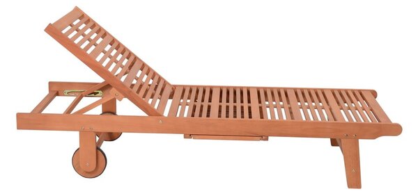 Kremno bel/v naravni barvi vrtni ležalnik iz masivnega lesa San Diego – Garden Pleasure