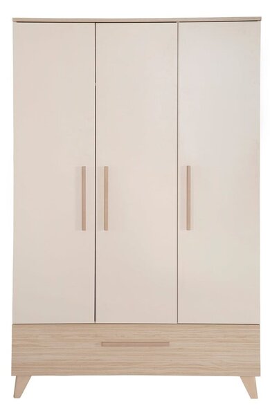 Kremno bela/naravna otroška garderobna omara v hrastovem dekorju 118x190x52 cm Sidney – Roba