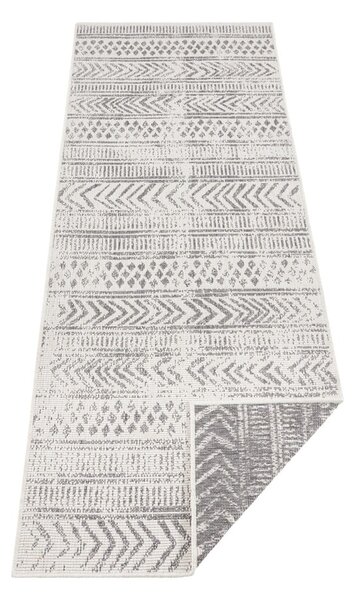 Sivo-krem zunanja preproga NORTHRUGS Biri, 80 x 250 cm