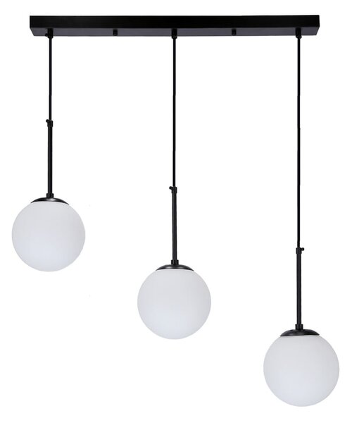 Črna viseča svetilka s steklenim senčnikom 15x67 cm Pompei - Candellux Lighting