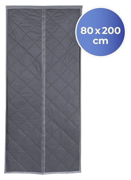 Siva/srebrna izolacijska zavesa za vrata 80x200 cm – Maximex