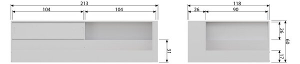 Bela postelja iz borovega lesa WOOOD Connect, 90 x 200 cm
