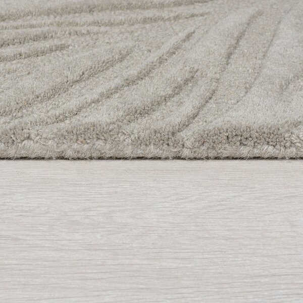 Svetlo siva volnena preproga 200x290 cm Lino Leaf - Flair Rugs