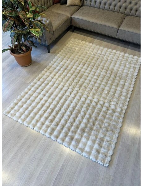 Slonokoščena pralna preproga 120x170 cm Bubble Emarald – Mila Home