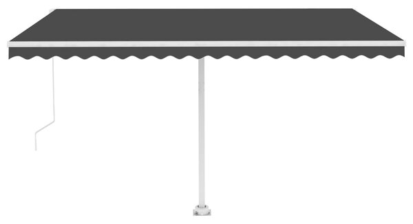 VidaXL Ročno zložljiva tenda z LED lučkami 450x350 cm antracitna