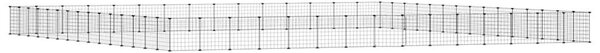 VidaXL Ograda za hišne ljubljenčke s 60 paneli črna 35x35 cm jeklo