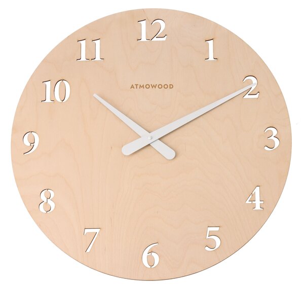 ATMOWOOD numerična ura iz breze 50 cm - beli kazalci